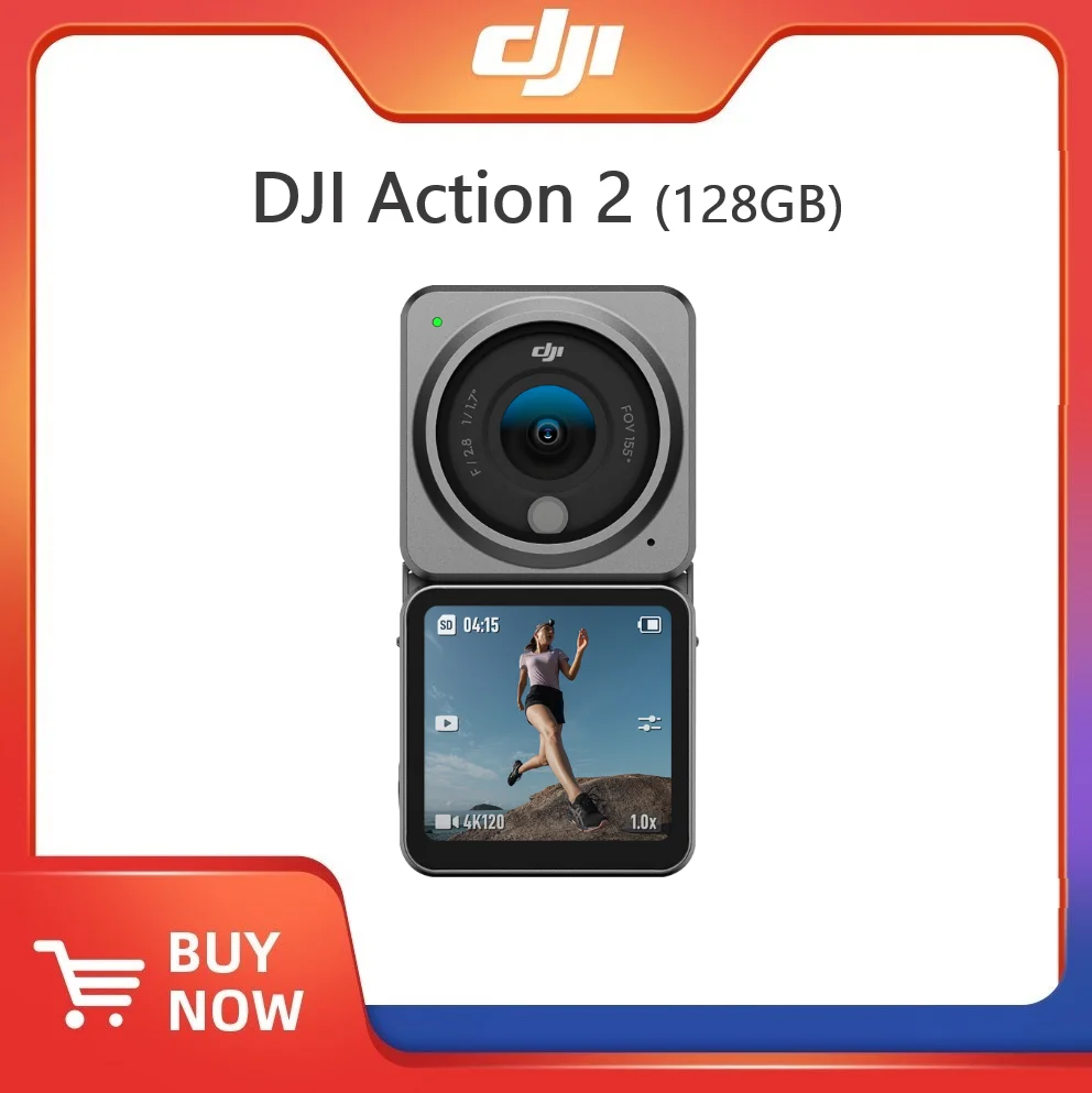 DJI ׼ 2 Ŀ ޺ (128GB) ׼ ī޶, 4K + Ȯ ͸ , 4K/120fps  ̵ 155  FOV ׳ƽ 